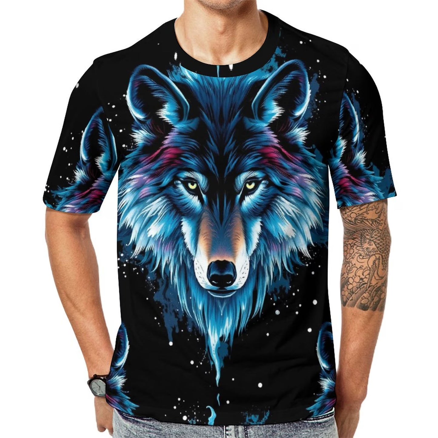 Galaxy Wolf Bright Neon Tee