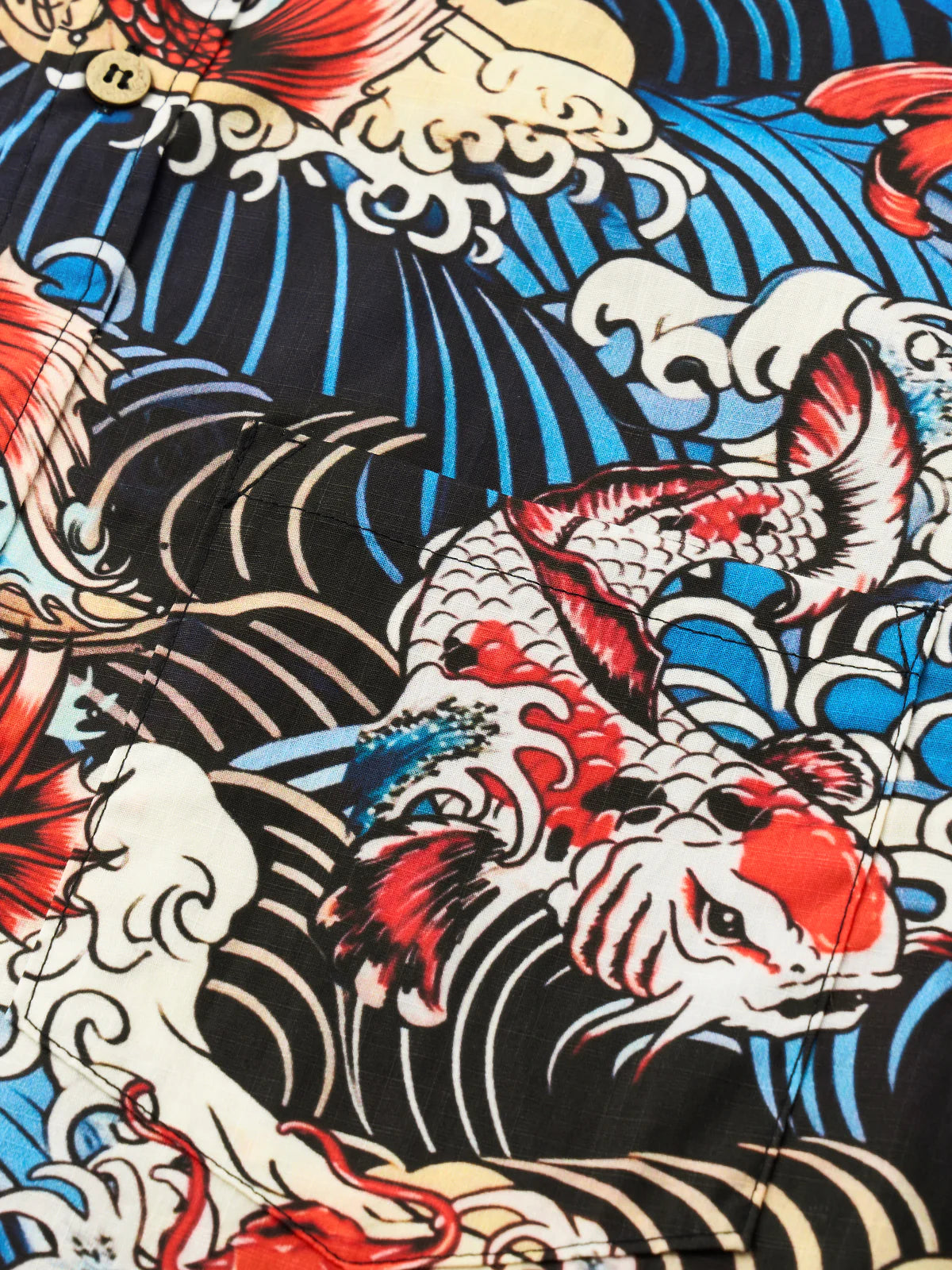 Japanese Koi Fish Red Wave Tee