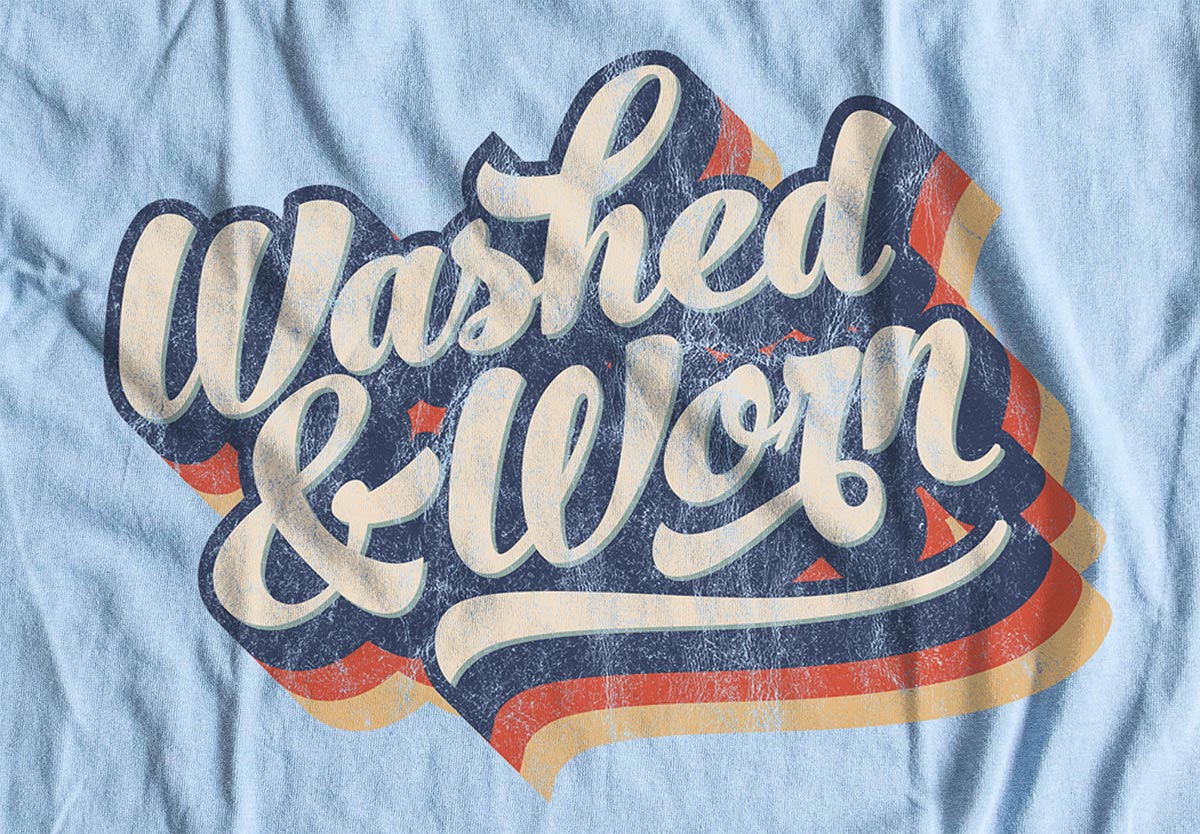 Vintage Distressed Text Tee