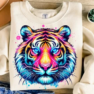 Retro Neon Tiger Artwork Tee