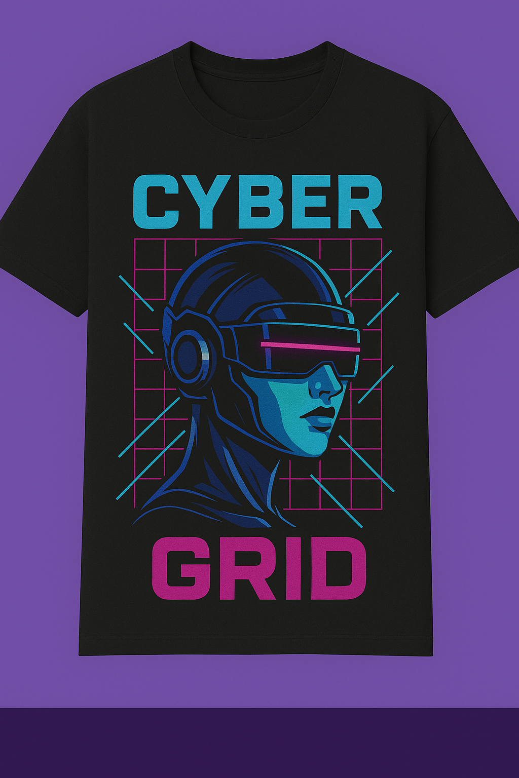 Cyber Grid Futuristic Tee