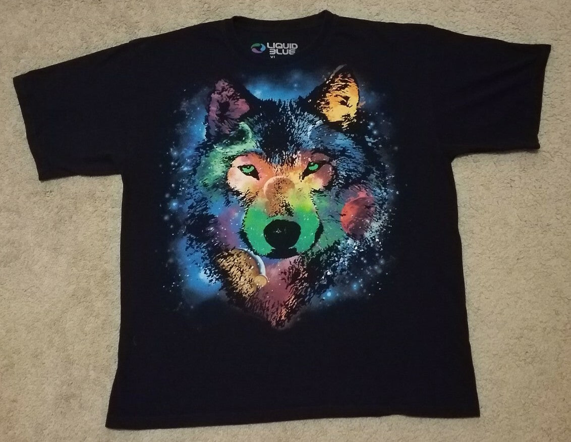 Galaxy Wolf Bright Neon Tee