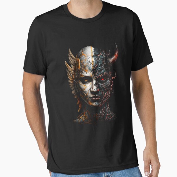 Angel vs Demon Split Face Tee
