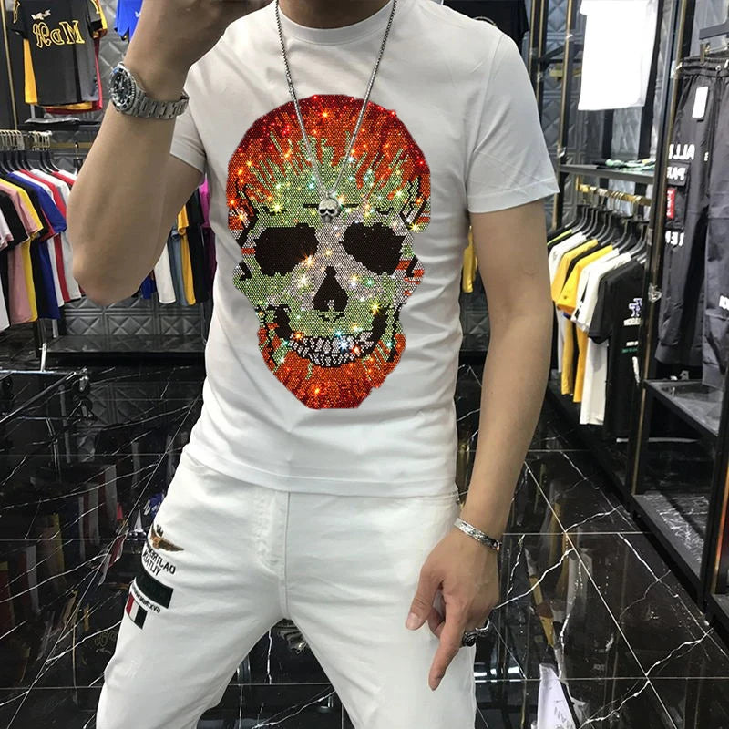 3D Chrome Skull Street Tee