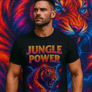 Retro Neon Tiger Artwork Tee