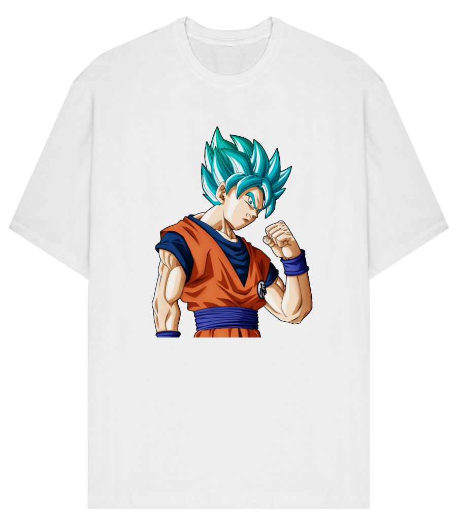 Saiyan Blue Aura Oversized Anime Tee